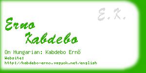 erno kabdebo business card
