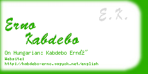 erno kabdebo business card